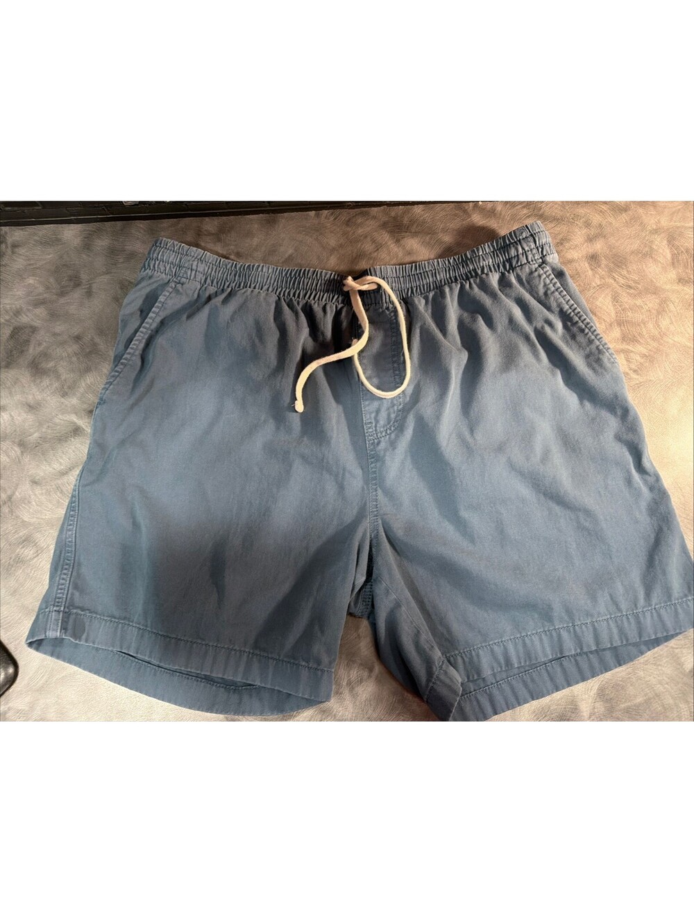 J Crew Shorts Mens XL Blue/gray Dock Chino Elastic Waist Drawstring Stretch